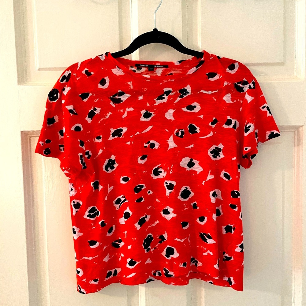 Proenza Schouler top, red multi, sz XS